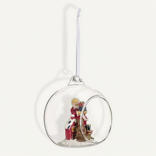 Boule De Noël En Verre "ouverte" 9cm Transparent