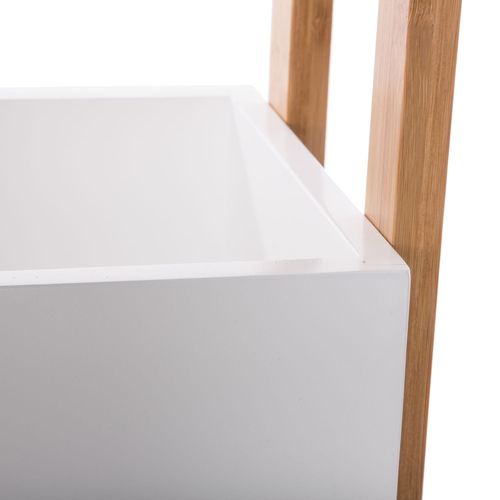 Desserte En Bambou 3 Niveaux Lea - L. 38 X H. 80 Cm - Blanc
