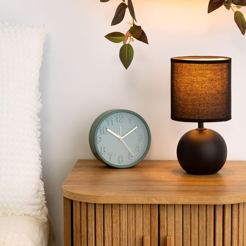 Lampe En Céramique Pied Boule Noir Mat