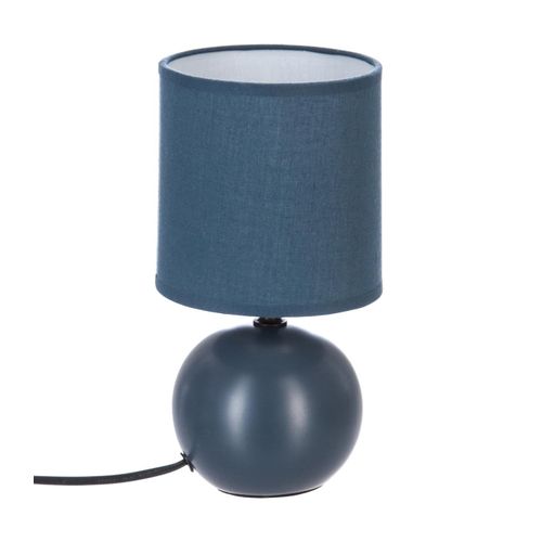 Lampe En Céramique Pied Boule Bleu Mat