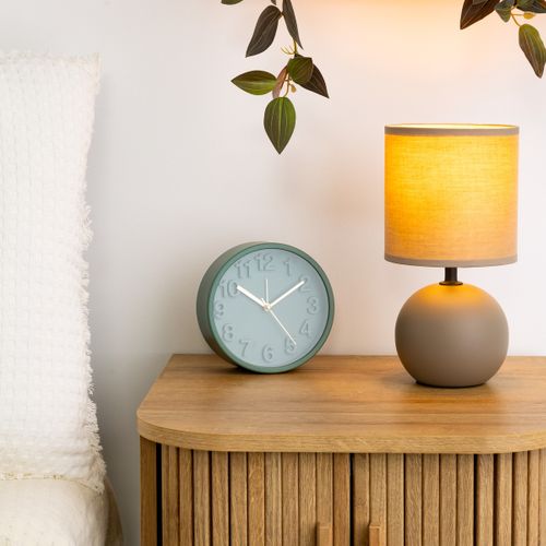 Lampe En Céramique Pied Boule Taupe Mat