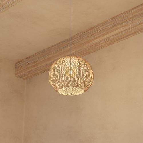 Luminaire Suspension En Rotin Naturel D 38 Cm