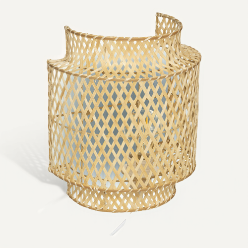Applique Murale En Bambou Naturel H 28 Cm