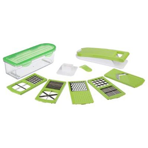 Mandoline multi découpe 10 pcs  vert vue 3/4