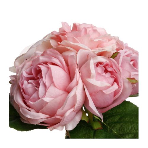 Bouquet De Fleurs Artificielles 9 Roses Anciennes D. 23 X H. 30 Cm