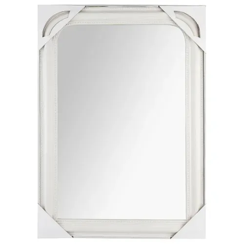Miroir arrondi 103x74 cm ADELE Blanc vue d'ambiance 1