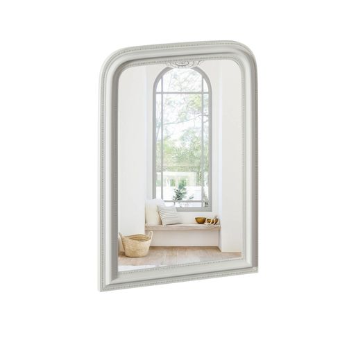 Miroir arrondi 103x74 cm ADELE Blanc vue 3/4