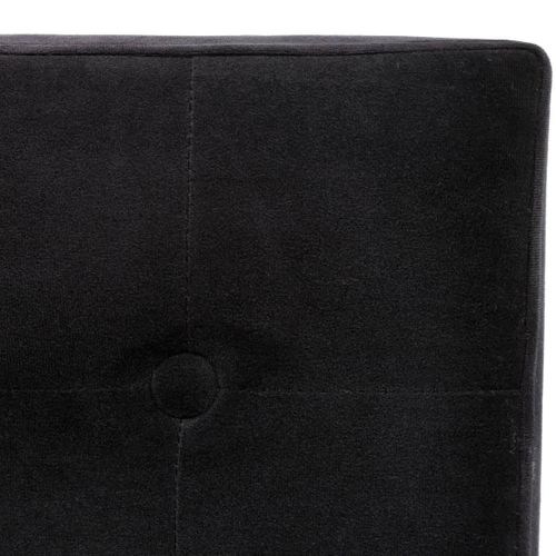 2 En 1 Pouf Pliant Et Coffre De Rangement Velours Noir 38 X 38 Cm