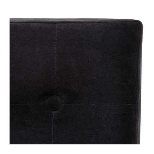 2 En 1 Pouf Pliant Et Coffre De Rangement Velours Noir 38 X 38 Cm