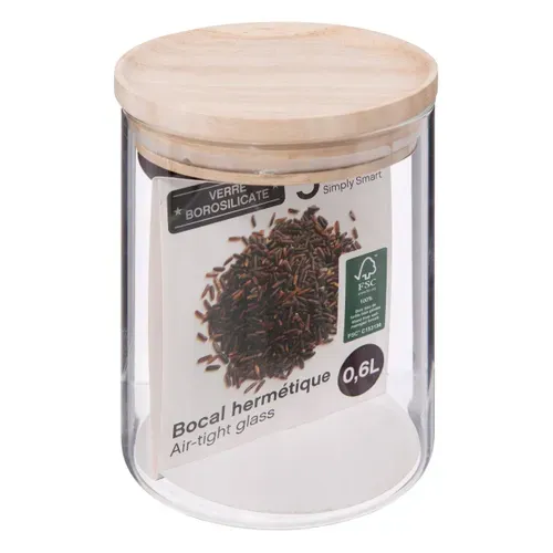 Bocal hermétique 0,6 L  Transparent /  Naturel vue détaillée