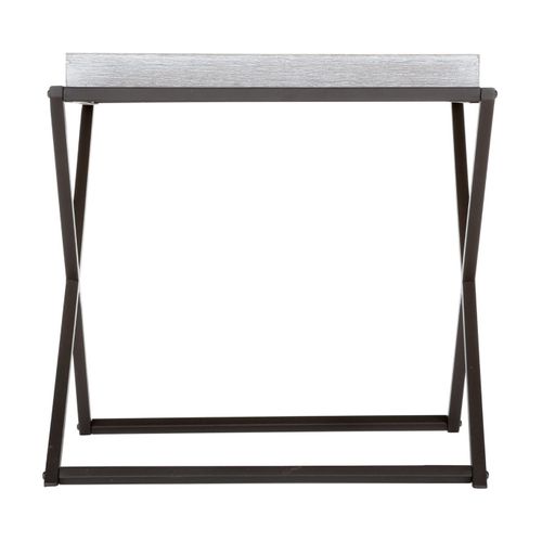 Table À Café Pliante En Métal Et Bois Plateau Amovible