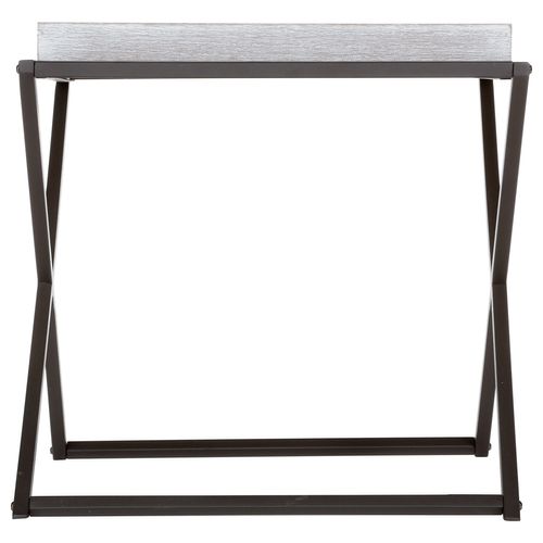 Table À Café Pliante En Métal Et Bois Plateau Amovible