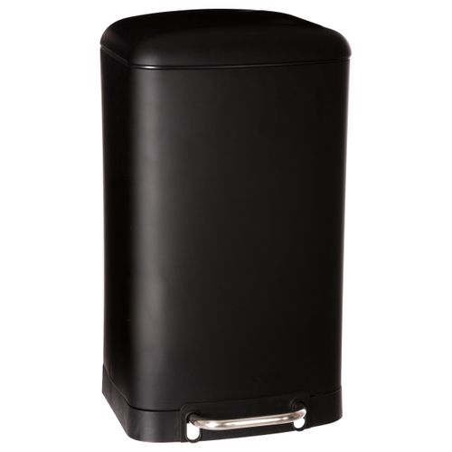 Poubelle 30 Litres  En Métal Noir Ouverture à Pédale