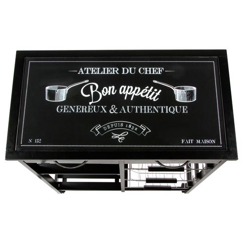 Desserte De Cuisine "Gustaf" 81 cm Noir