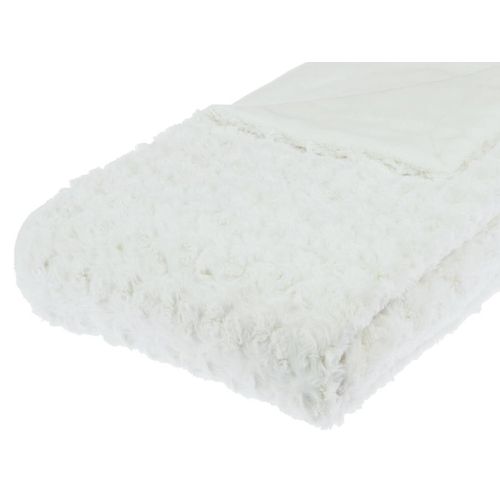Plaid 120x160 cm ROSA Ecru vue accessoires