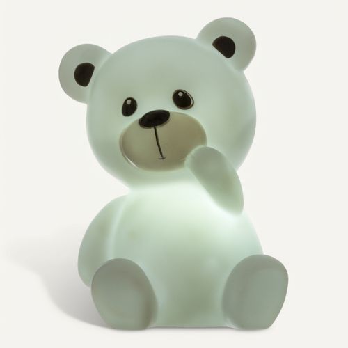 Veilleuse à piles H. 14 cm OURSON Blanc, rose ou bleu