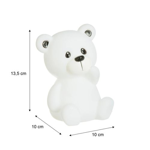 Veilleuse à piles H. 14 cm OURSON Blanc, rose ou bleu