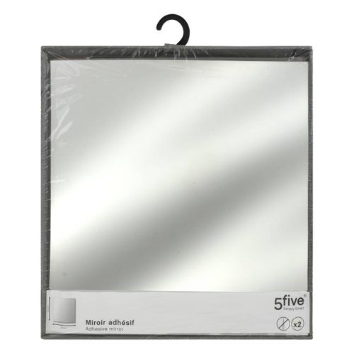 Lot De 2 Miroirs Carrés Adhésifs 40x40