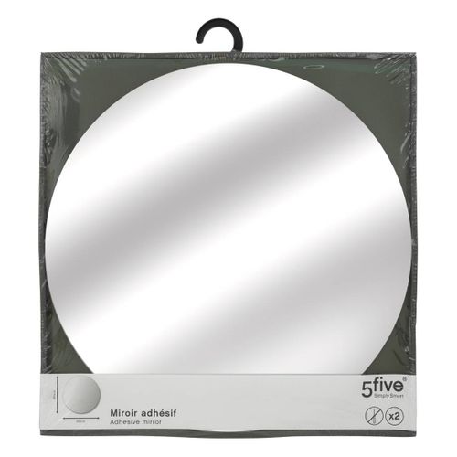 Lot De 2 Miroirs Ronds Adhésifs 40x40