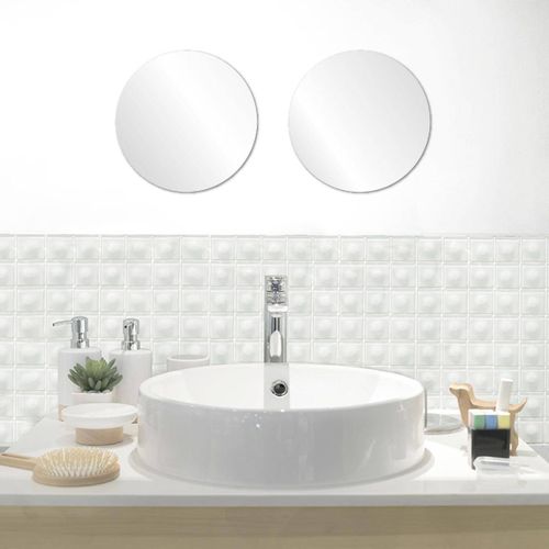 Lot De 2 Miroirs Ronds Adhésifs 40x40