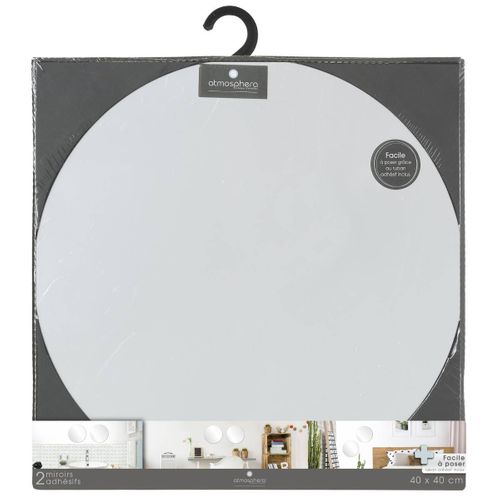 Lot De 2 Miroirs Ronds Adhésifs 40x40