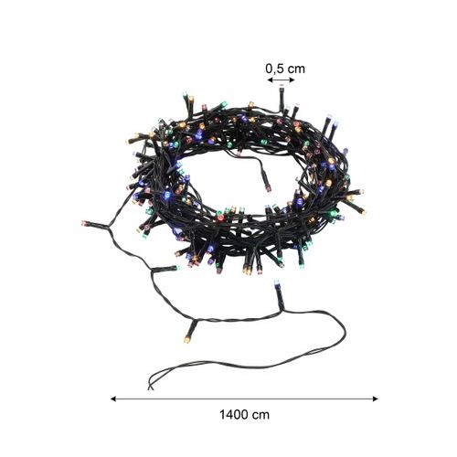Guirlande extérieur LED 14m FEERIC Multicolore