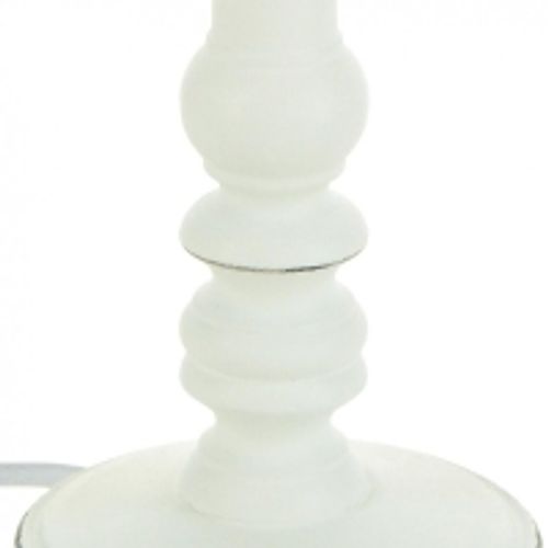 Lampe à Poser En Bois Blanc Patiné H 35 Cm