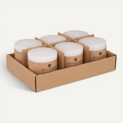 Bougie ronde Ø 6,7 cm OLIA Blanc vue 3/4