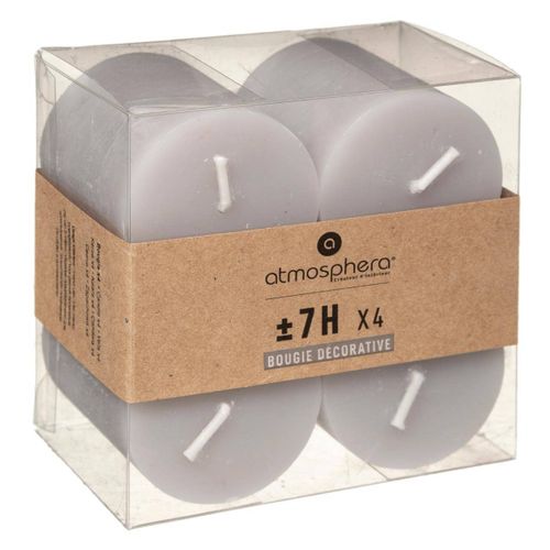 Lot De 4 Bougies Votive Rustique Taupe D 4.5 Cm