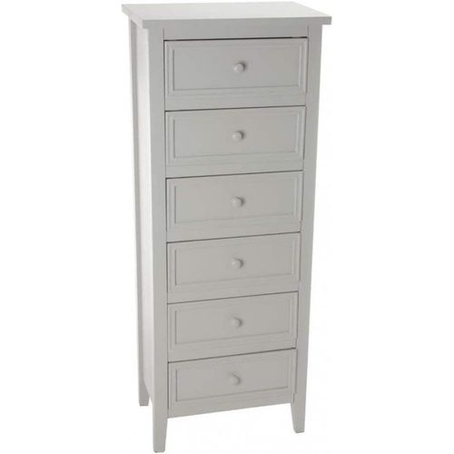 Chiffonnier 6 Tiroirs Charme Blanc Atmosphera