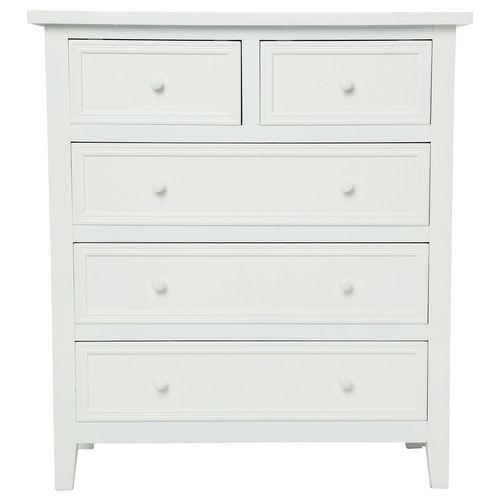 Commode En Bois Charme - L. 72 X H. 81 Cm - Blanc