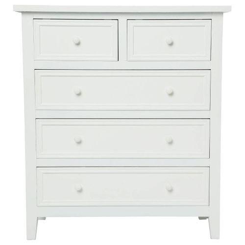 Commode En Bois Charme - L. 72 X H. 81 Cm - Blanc