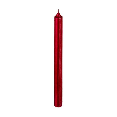 Lot De 4 Bougies Bâtons Pailleté Et Twisté Rouge H 25 Cm
