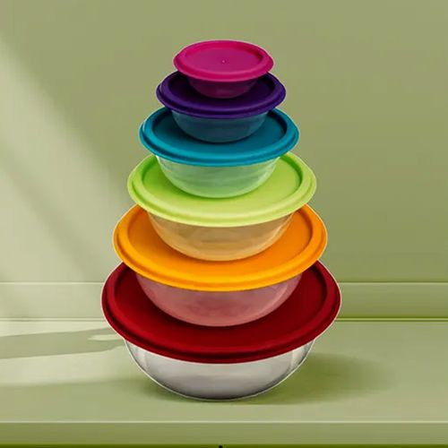 6 Boîtes De Conservation Rondes "colors"