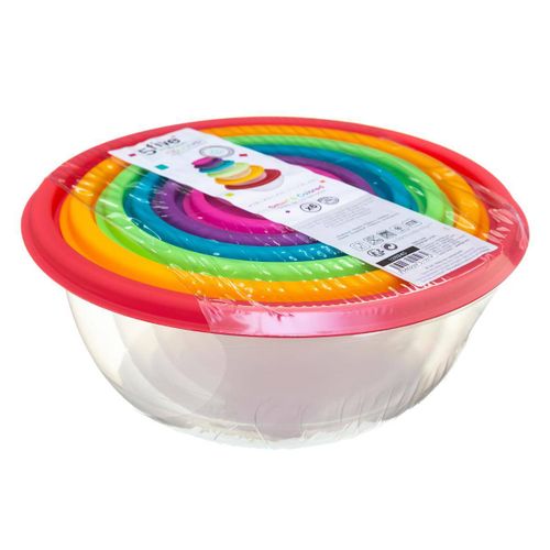 6 Boîtes De Conservation Rondes "colors"