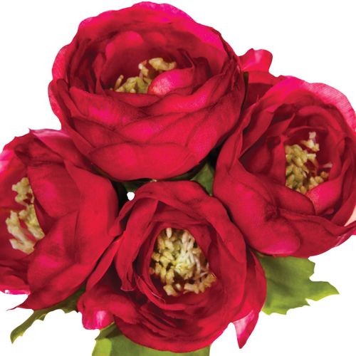 Bouquet De Fleurs Artificielles 6 Renoncules D. 12 X H. 25 Cm