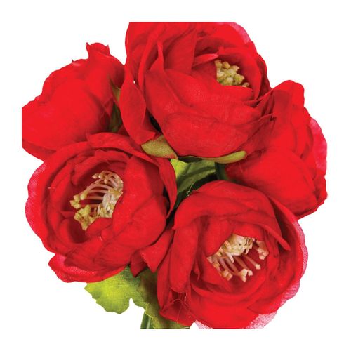 Bouquet De Fleurs Artificielles 6 Renoncules D. 12 X H. 25 Cm