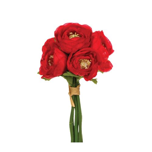 Bouquet De Fleurs Artificielles 6 Renoncules D. 12 X H. 25 Cm