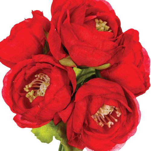Bouquet De Fleurs Artificielles 6 Renoncules D. 12 X H. 25 Cm