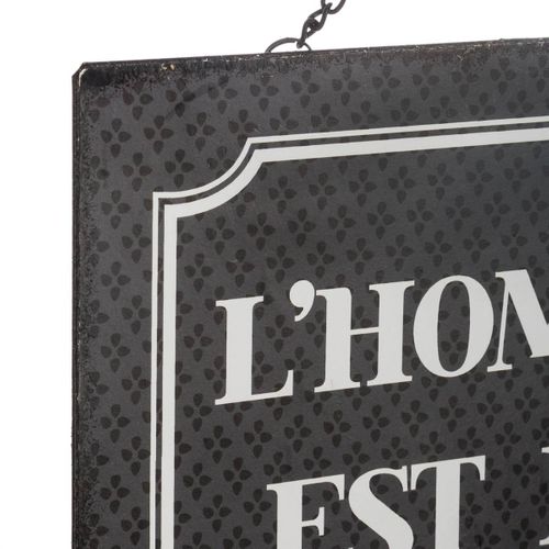 Plaque Décorative Murale En Métal Avec Message 28 X 18 Cm