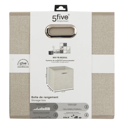 Boîte De Rangement Beige Chiné 31 X 31 Cm