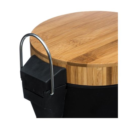 Poubelle salle de bain 3L - Noir / Naturel vue détaillée