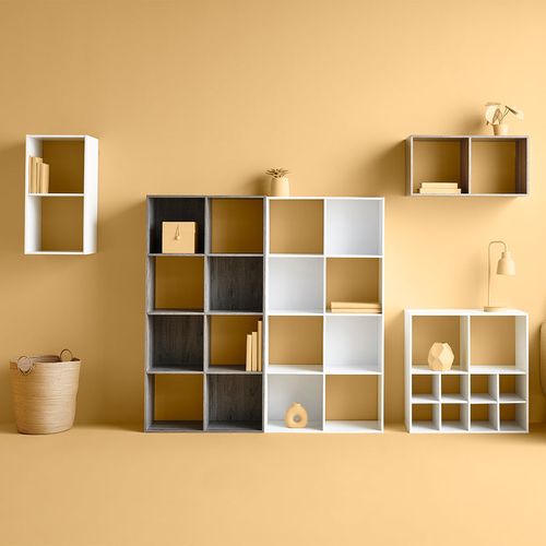 Etagère 4 Cases Mix - P. 32 Cm X H. 67,5 Cm - Blanc