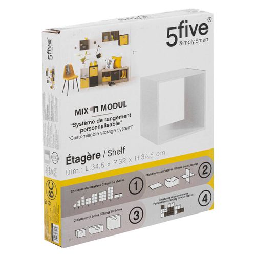 Meuble Étagère 1 Case De Rangement Blanc H 34.5 Cm - à Poser Ou Mural