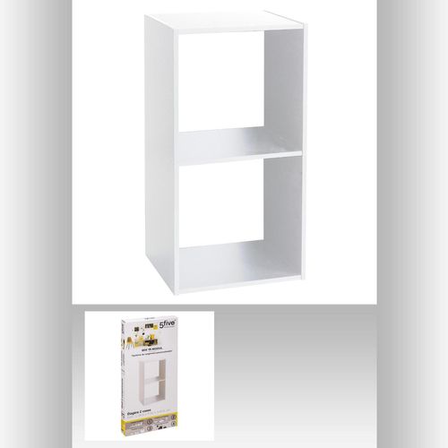 Etagère 2 Cases Mix - P. 34,5 Cm X H. 67,5 Cm - Blanc