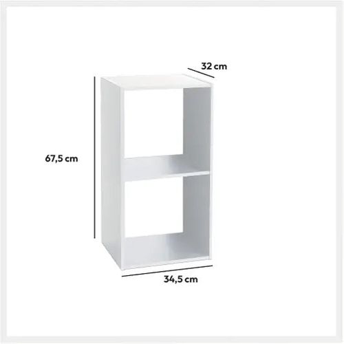 Etagère 2 Cases Mix - P. 34,5 Cm X H. 67,5 Cm - Blanc