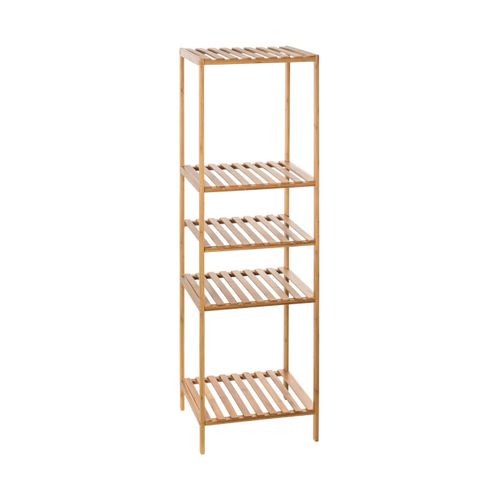 Étagère De Rangement Colonne 4 Niveaux En Bambou H 111.5 Cm
