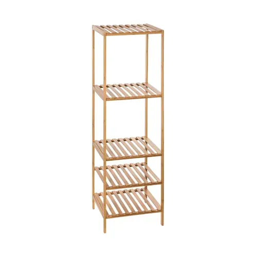 Étagère De Rangement Colonne 4 Niveaux En Bambou H 111.5 Cm
