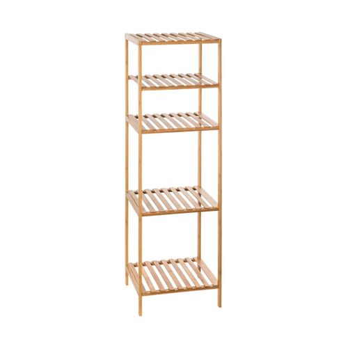 Étagère De Rangement Colonne 4 Niveaux En Bambou H 111.5 Cm