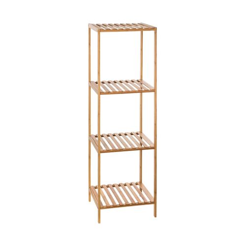 Étagère De Rangement Colonne 4 Niveaux En Bambou H 111.5 Cm